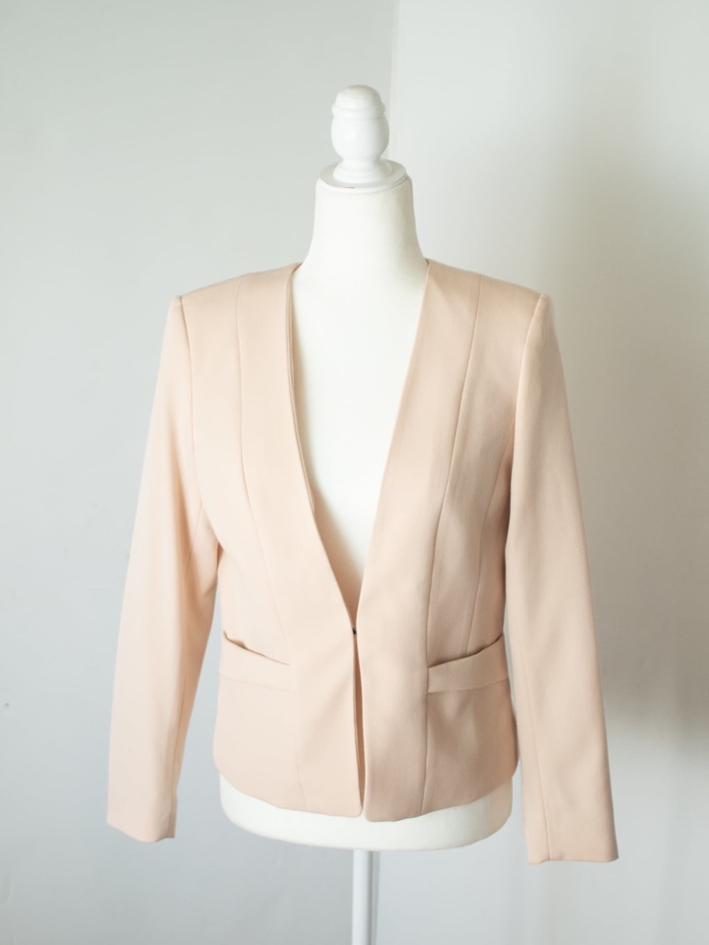 H&M Women's Open-Front Blazer Jacket - Blush Pink
